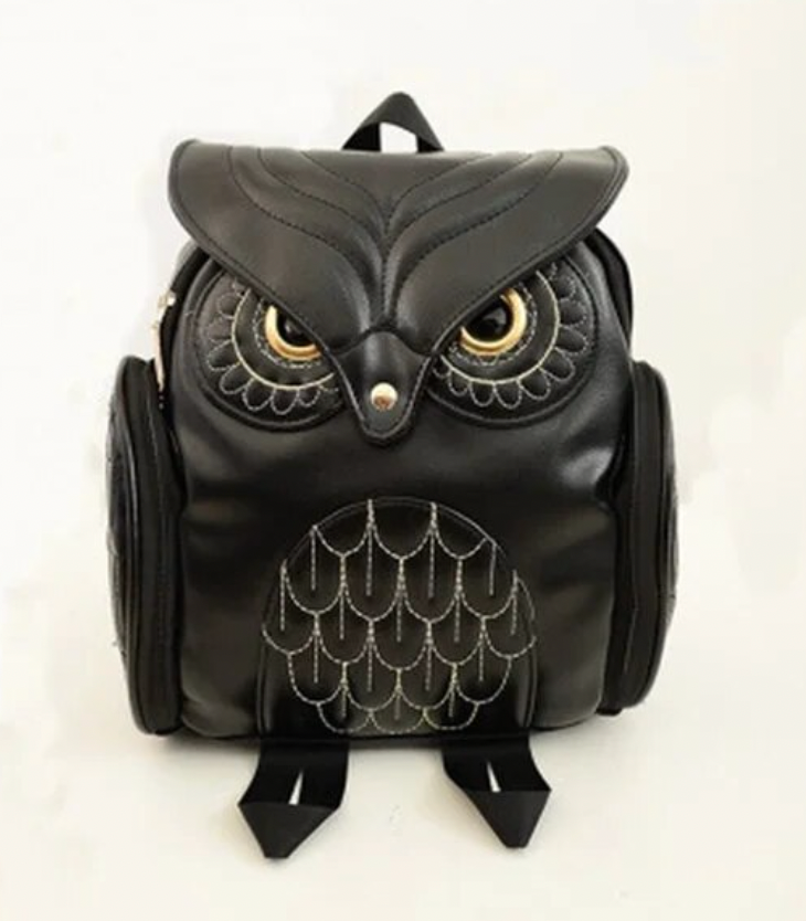 Leather owl backpack on sale